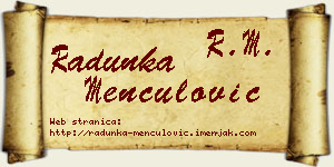 Radunka Menčulović vizit kartica
